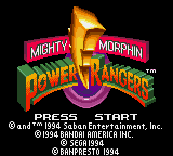 Заставка игры Mighty Morphin Power Rangers